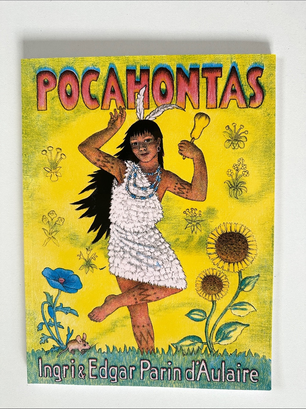 Pocahontas Yellow Illustrated Wall Art Print